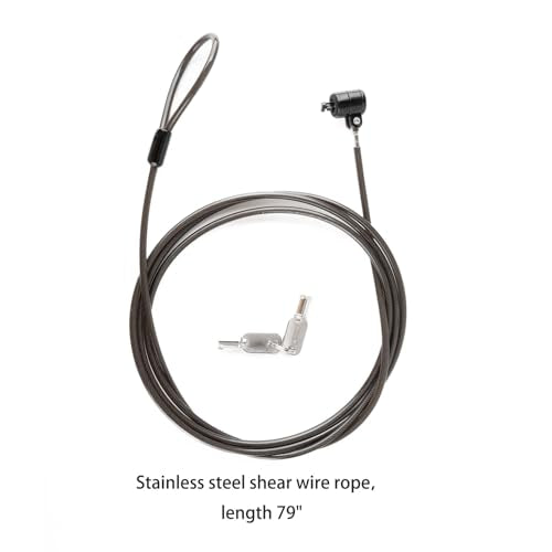 2 Pack Laptop Cable Lock, 6.6 Feet Anti-Theft Security Steel Lock with Keys, Heavy Duty 3x7mm Standard T-Slot Compatible with Lenovo, Asus, Acer Laptops & Tablets, Black - color: black-key-2 pack