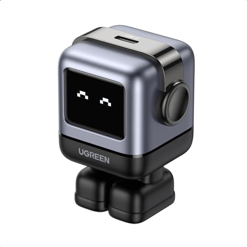 UGREEN Uno 30W USB C Charger Block, Compact Robot GaN Fast Charger for iPhone 17, Gifts for Women Men, Compatible with iPhone 17/16/15, Galaxy S26/S25/S24, Pixel 10/9/8, iPad, MacBook Neo/Air, Black - color: Black