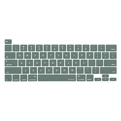 MOSISO Keyboard Cover Compatible with MacBook Pro 13 inch M2 M1 | 2023-2020 A2338 A2289 A2251&Compatible with MacBook Pro 16 2020 2019 A2141 Touch ID, Protective Silicone Skin, Midnight Green - color: Midnight Green