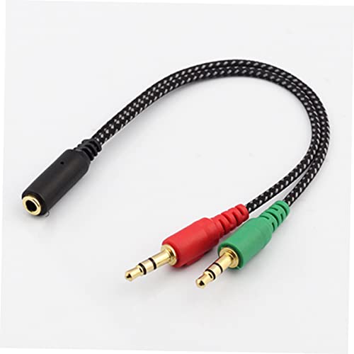 Homoyoyo Female to Dual Male Headset Splitter Cable Adapter for Laptop Stereo Audio Microphone Connection Earphones Converter for Mobile Devices