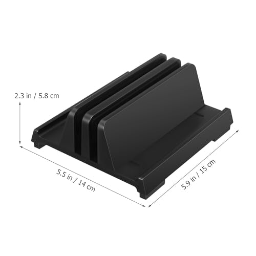 Laptop Vertical Stand Adjustable Laptop Holder with Dual Slots Padded Nonslip Storage Stand for Tablet Phone and Workspace Desk Organizer for Home Office