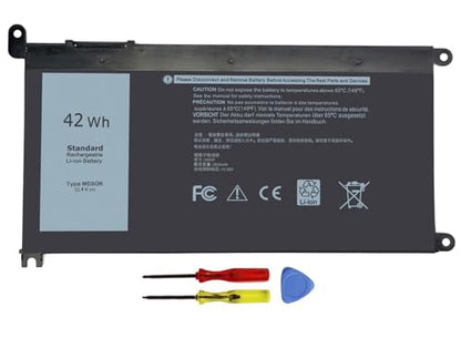 42Wh WDX0R Battery Replacement for Dell Inspiron 13 15 5000 7000 Series | 7573 5570 7579 7378 5567 5565 5379 Latitude 3490 3590 3340 3400 3390 3500 Vostro 5568 P69G P58f P66F WDXOR 11.4V - size: 8*4.5*0.26inch WDX0R