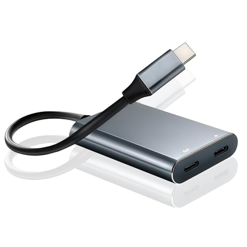 XREA L Hub Adapter, USB-C to Glasses Charging Adapter, 65W PD Charging & 4K@60Hz Output Compatible Switch 1, PS5, Mac, Laptops, Phone 17/16/15, for XR EAL Rokid Viture Ray Neo AR Glasses - color: Gray