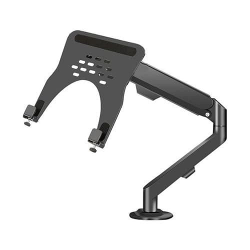 Monitor Stand Laptop Arm Mount for Desk Holds 4.4-19.8lbs, 2 in 1 Adjustable Gas Spring Arm Single Monitor Desk Mount with Tray for 17"-30" Screens or 10"-16" Laptops 27 inch Monitor Stand(Black) - color: Black