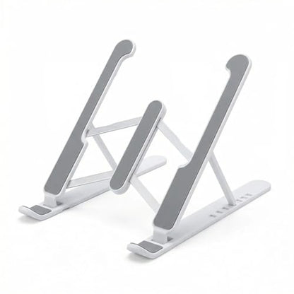 Adjustable Laptop Stand for Desk - Foldable & Portable Laptop Riser, Ergonomic Multi-Angle Computer Stand, Heat Dissipation Notebook Holder Fit for MacBook, Air, Pro, Dell, HP 10-17.3"（White - color: White