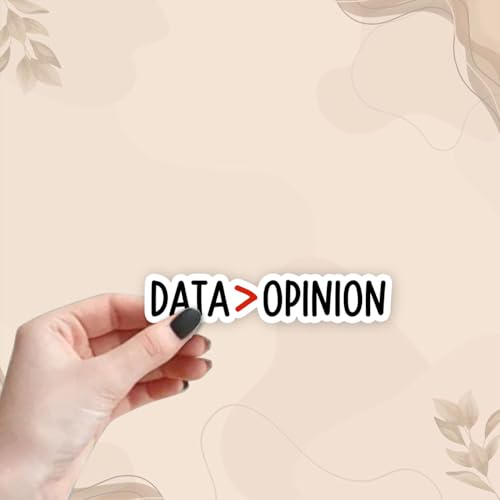 (3Pcs) Data Over Opinion Sticker Funny Waterproof Vinyl Stickers Decals for Books Laptops Phone Water Bottles Tumbler Cup Kindle 3 Inch