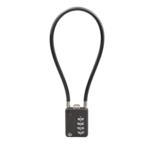 4 Digit Cable Combination Lock 12 inches Bold Cable for School Gym Locker,Helmet,Filing Cabinets,Toolbox,Luggage Suitcase,knapsack,Gun Black 1Pack - size: 30cm(12 in)Bold Cable