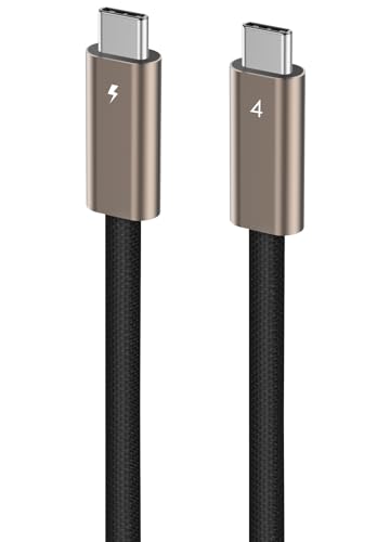 Ubluker USB C to USB C Cable 40Gbps 1 FT Short, 240W 100W 60W USB4 Cable 24PIN with Thunderbolt 4 Emarker 48V 5A PD 3.1 Video Audio Data Charger for iPhone17 16 15 Galaxy S26 25 Display PC MacBook - size: 1 feet