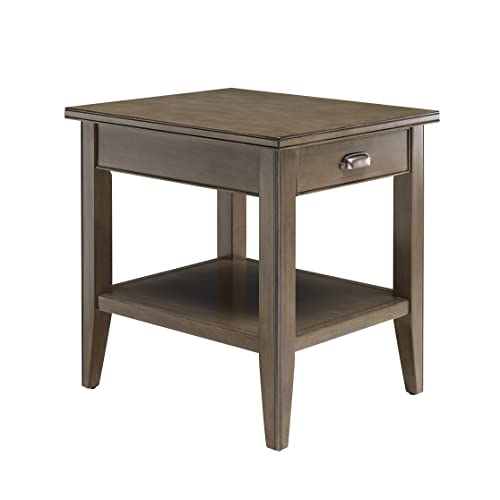 Leick Home Laurent End Table, 24", Smoke Gray - color: Gray / Pewter