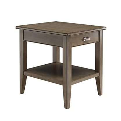 Leick Home Laurent End Table, 24", Smoke Gray - color: Gray / Pewter