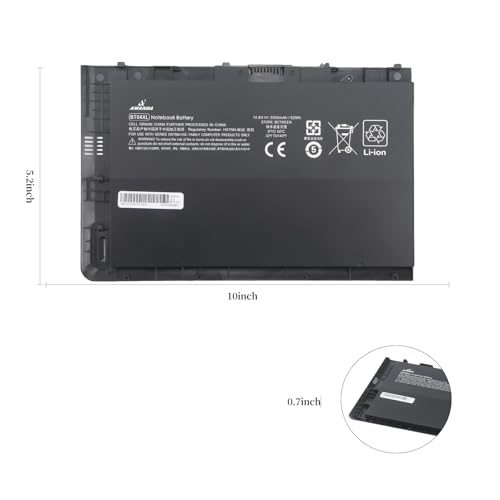 BT04XL Notebook Battery for HP EliteBook Folio 9470 9470M 9480m Ultrabook BT04 BA06 HSTNN-IB3Z HSTNN-I10C 687945-001 H4Q47AA 687517-241 HSTNN-DB3Z 687517-171-14.8V 52WH - size: 9.48*6.29*1.22 inch BT04XL
