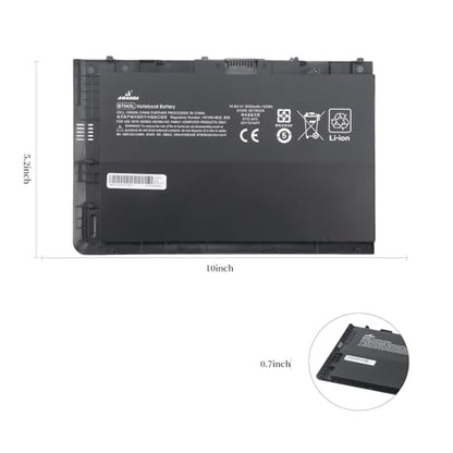 BT04XL Notebook Battery for HP EliteBook Folio 9470 9470M 9480m Ultrabook BT04 BA06 HSTNN-IB3Z HSTNN-I10C 687945-001 H4Q47AA 687517-241 HSTNN-DB3Z 687517-171-14.8V 52WH - size: 9.48*6.29*1.22 inch BT04XL