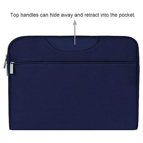 Arvok 17 17.3 Inch Water-Resistant Canvas Fabric Laptop Sleeve with Handle&Zipper Pocket/Notebook Computer Case/Ultrabook Carrying Bag for HP/Dell/A sus/Acer/Samsung, Black - color: Dark Blue, size: 17 inch