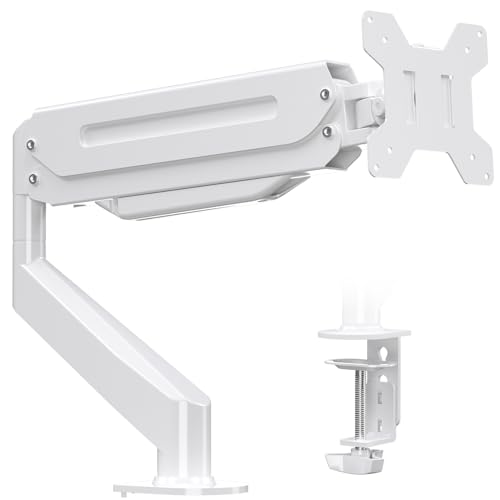 Suptek Single Monitor Mount Adjustable Gas Spring Monitor Arm Desk Mount Stand Fits 17 20 22 23 24 26 27 32 33 inch Monitors,Holds up to 22 lbs,White(MD18W) - color: White, size: 17"-36"