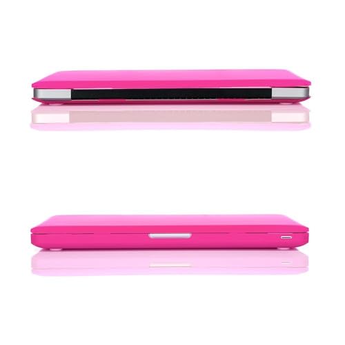 RUBAN Compatible with MacBook Model A1286 (2011 2010 2009 Year Old Version Pro 15 inch with CD-ROM), Plastic Hard Case Shell and Keyboard Cover - Hot Pink - color: Hot Pink