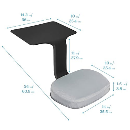 ECR4Kids The Surf Portable Lap Desk with Cushion, Flexible Seating, Black - color: Black