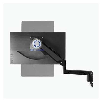 Monitor Stand Wall Mount Monitor Arm with Laptop Tray, Aluminum Gas Spring Full Motion Laptop Mount Arm Fits Max 32 inch, 19.8 lbs Screens/ 10-17" Laptop Desk Accessories(Black) - color: Black