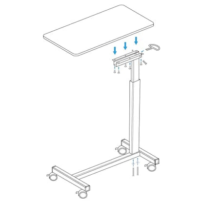 Hospital Bed Table on Wheels Over Bed Tray for Feeding Eating and Laptop, Adjustable Height Heavy Duty with Capacity up to 70 lbs - color: Walnut Brown