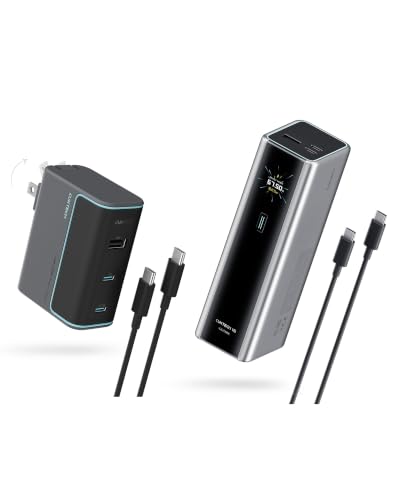CUKTECH 15 Ultra 140W 20000mAh Power Bank+ 100W USB C 3-Port Charger Combo, Multi-Device Fast Charging, Portable Laptop Charger for MacBook Pro/Air, iPhone 16/15/Pro, Samsung Galaxy, Pixel, and More