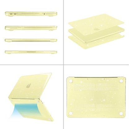 MOSISO Sparkly Glitter Case Compatible with MacBook Neo Case 13 inch 2026 | Model A3404 with A18 Pro Chip, Crack-Resistant Protective Hard Shell Case&Keyboard Cover&ScreenFilm&Pouch, Citrus - color: Citrus