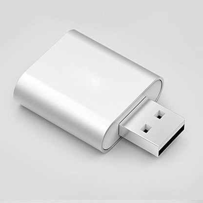 USB Audio Adapter with 3.5mm Speaker/Headphone and Microphone Jacks, Plug and Play, No External Drivers, Campatible with Windows, Mac, Linux and Chromebook
