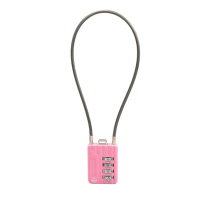 4 Digit Cable Combination Locks 12 inches Cable for School Gym Locker,Helmet,Filing Cabinets,Toolbox,Luggage Suitcase,knapsack,Cable 3mm Diameter,Pink - size: 30cm(12in)Cable Pink