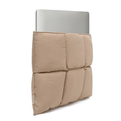 Puffy Laptop Sleeve 13 Inch 14 inch, Khaki | Pillow Shape Laptop Sleeve, Compatible MacBook Pro 13inch 14 Inch M4 M5 Pro/Max, MacBook Air M1 M2 M3 2026, MacBook Neo - color: Khaki, size: For 13"-14" MBA/MAP M4 M3 M2 M1