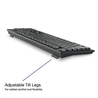 Verbatim Slimline Wireless Keyboard and Mouse Combo 2.4GHz USB Plug-and-Play Numeric Keypad Adjustable Tilt Legs Optical Wireless Mouse Full-Size Computer Keyboard Compatible with PC, Laptop 70741 - style: Wireless Keyboard & Mouse