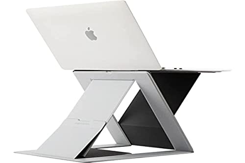 MOFT Folding Laptop Stand Lap Desk, Portable & Mini Computer Stand Laptop Desk for Travel and Home Office, Ergonomic Design with Adjustable Viewing Angles, Lightweight Computer Cooling Riser, Gray - color: Gray