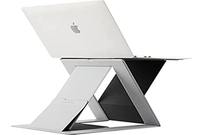 MOFT Folding Laptop Stand Lap Desk, Portable & Mini Computer Stand Laptop Desk for Travel and Home Office, Ergonomic Design with Adjustable Viewing Angles, Lightweight Computer Cooling Riser, Gray - color: Gray