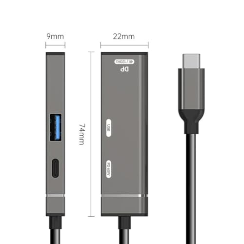 chenyang USB C Hub,3 in 1 USB C to Displayport 4K@120hz/USB 3.0 10Gbps/USB C PD 60W Charging Multi-Port Adapter - style: Displayport PD 60W