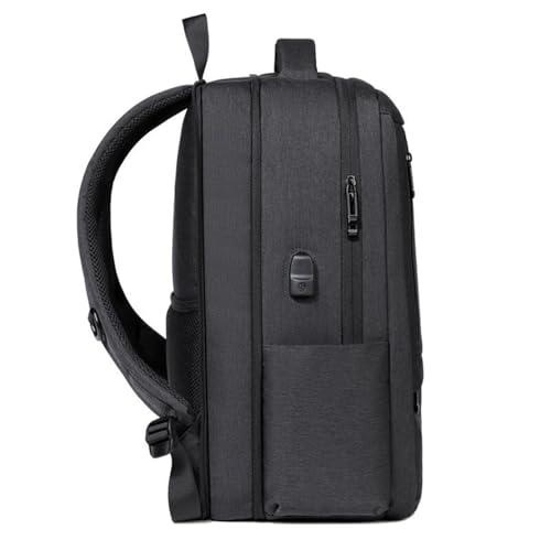 Business Travel Laptop Backpack with USB Charging Port, Oxford Fabric, 20-35L Capacity, Fits 15 Inch Laptop (Dark Gray) - color: Dark Gray