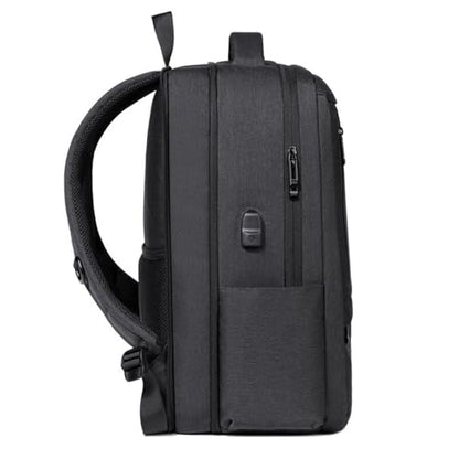 Business Travel Laptop Backpack with USB Charging Port, Oxford Fabric, 20-35L Capacity, Fits 15 Inch Laptop (Dark Gray) - color: Dark Gray