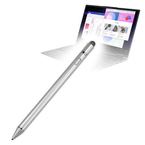 BoxWave Stylus Pen Compatible with EYY 2 in 1 Laptop Computer Model Yoga 3200U (15.6 in) - AccuPoint Active Stylus, Electronic Stylus with Ultra Fine Tip - Metallic Silver