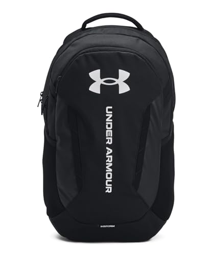 Under Armour Unisex-Adult Hustle 6.0 Backpack, (002) Black/Black/White, One Size Fits Most - color: (002) Black / Black / White, size: One Size