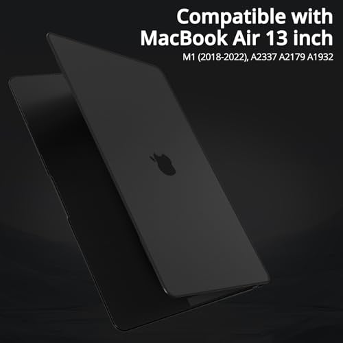 B BELK for MacBook Air 13 inch Case 2021 2020-2018 M1 A2337 A2179 A1932 | Matte Plastic Laptop Hard Shell for MacBook Air 13.3 inch Case Touch ID with Keyboard Cover & Screen Protector, Frost Black - color: Frost Black