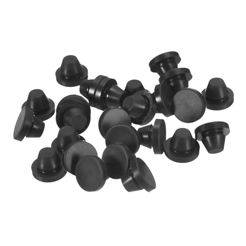 uxcell 25pcs Silicone Round Snap-in Locking Hole Stoppers, Waterproof Hole Plugs for 8-8.5mm Metal Tube & Furniture End Caps, Black - size: 8-8.5mm