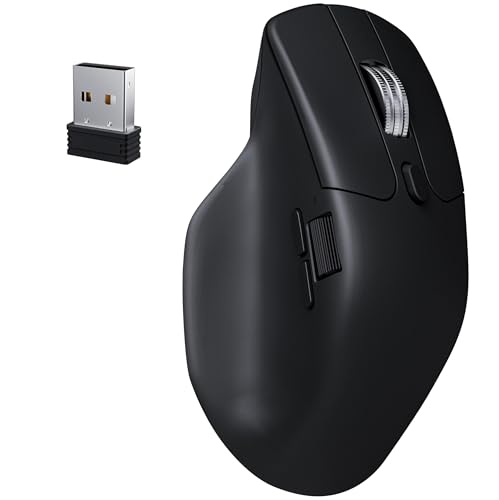 Keychron M6 8K Wireless Gaming Mouse, 2.4G/Bluetooth/Wired, PixArt 3950 Sensor, 8000Hz Polling, Silent Clicks, 5 On-Board Memory Profiles for Plug & Play, Programmable for Mac/Win/Linux – Black - color: Black, size: PixArt 3950(8K Polling Rate)