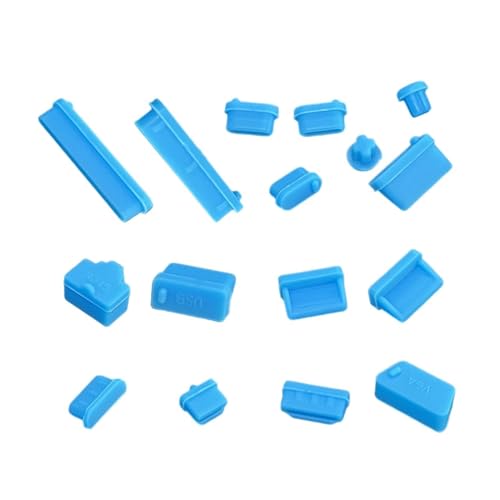 USB C Plug Cover Silicone Anti Dust Protector 16Pcs Set | Laptop Port Dust Cover for Computer PC - color: Blue