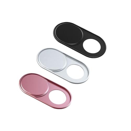 Webcam Cover Slide Ultra-Thin Metal Oval Smooth Low Profile Privacy Shield for Laptop Tablet Phone Front Camera 5 Pack Black - color: Black