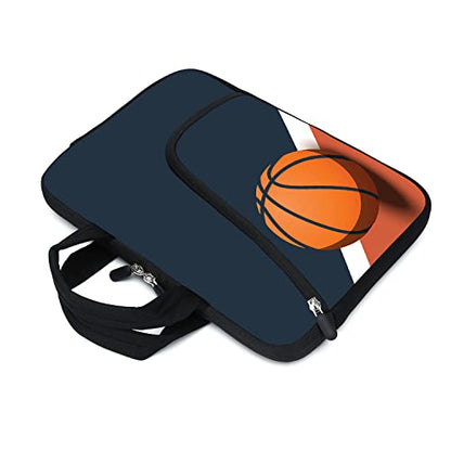 Laptop Sleeves 14 15 15.4 15.6 Chromebook Case Notebook Sleeve PC Messenger Bag Tablet Case Neoprene Handle Sleeve for Men Women, Two Pockets (Basketball) - color: Basketball
