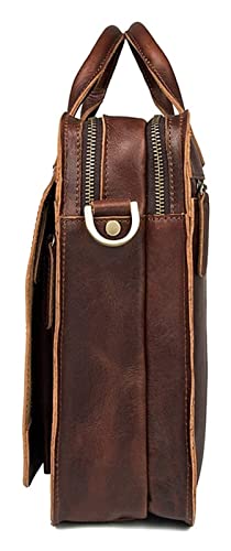 Laptop Briefcase Large Capacity, Dual Compartment Expandable 15.6" Portfolio for Business - color: Dark Coffee