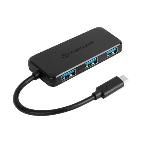Transcend USB C Hub for iPhone17,16,15/MacBook Pro, Air/iPad Pro/iMac/Windows/Android/Tablet/Desktop/Laptop/Flash Drive, 4-Port HUB with Type C, 4-Port USB3.1 GEN1 (USB 5Gbps) - TS-HUB2C - style: Type-C (4 x USB3.0)