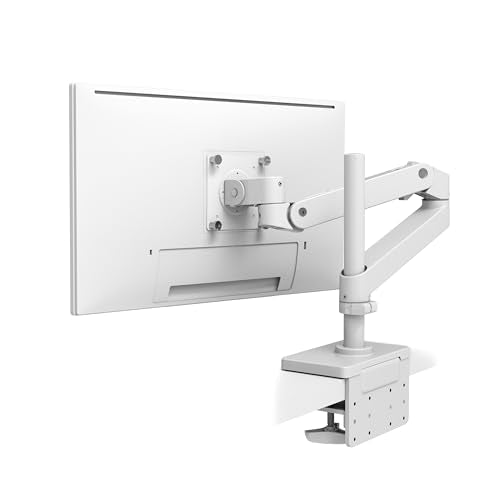 Ergotron – Upgraded LX Pro Premium Monitor Arm, Single Monitor Desk Mount – fits Flat Curved Ultrawide Computer Monitors up to 34 Inches, 4 to 22 lbs, VESA 75x75mm or 100x100mm – Tall Pole, White - color: White, size: 13 Inch Pole, style: LX Pro Premium M