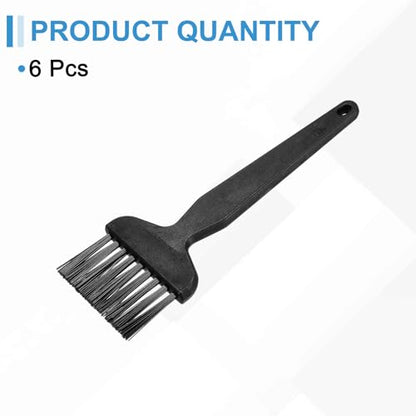 HARFINGTON 6pcs Antistatic Brush 25x42mm Portable PP Handle Nylon Anti Static Cleaning ESD Brushes for Electronics Computer Keyboard, Black