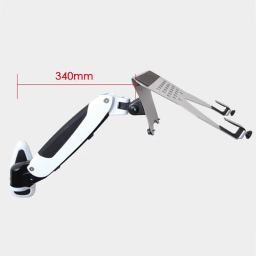 Laptop Wall Mount, 2-in-1 Monitor Gas Spring Arm, with Detachable Tray, Full Motion Adjustable, Holds Max 7kg, for 11-17" Notebook/13-32 Computer Screen A