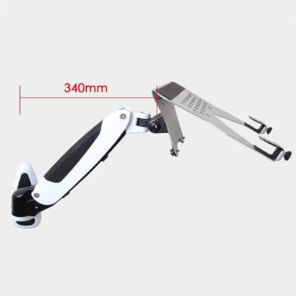 Laptop Wall Mount, 2-in-1 Monitor Gas Spring Arm, with Detachable Tray, Full Motion Adjustable, Holds Max 7kg, for 11-17" Notebook/13-32 Computer Screen A