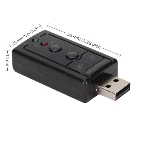7.1 Channel Sound Card USB 2.0 Pure Digital Sound Output Microphone Ports Audio Upgrade External Sound Audio Adapter Computer Use