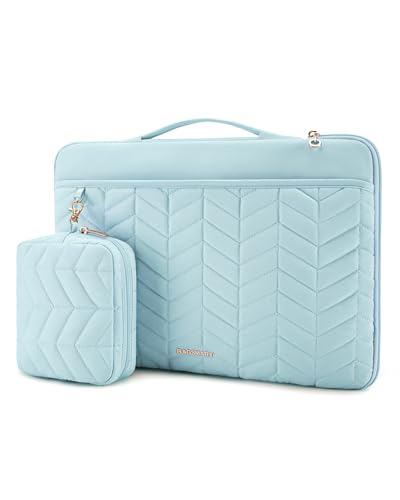 BAGSMART Laptop Case 15-16 inch with Handle, Laptop Bag Sleeve Padded | Equipped Pouch for Charge Cable, Fits MacBook Air/Pro Portable Lightweight Sleeve for Women Easy Carrying - color: Blue, size: 15-16 inch