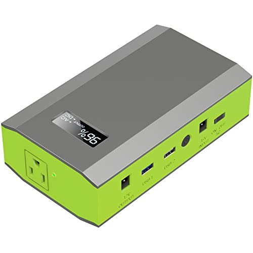 ZeroKor Portable Power Bank with AC Outlet, 65W External Battery Pack 24000mAh Portable Laptop Charger Portable Power Source Backup for Outdoor Tent Camping Home Office Smart Devices -Green - color: Green Grey
